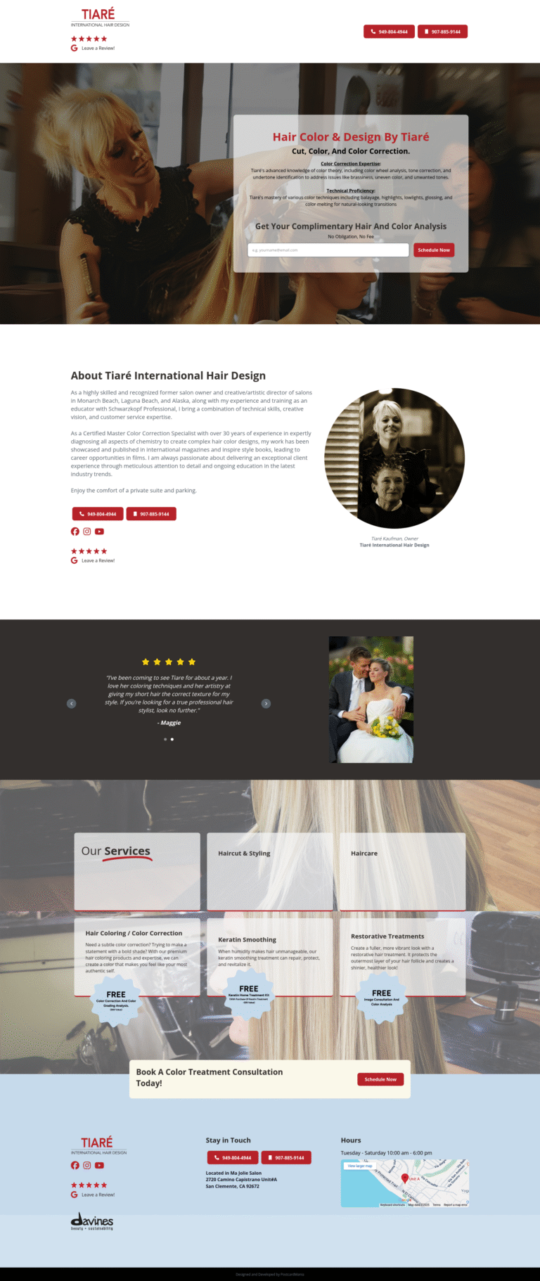 hairbytiare.com website preview