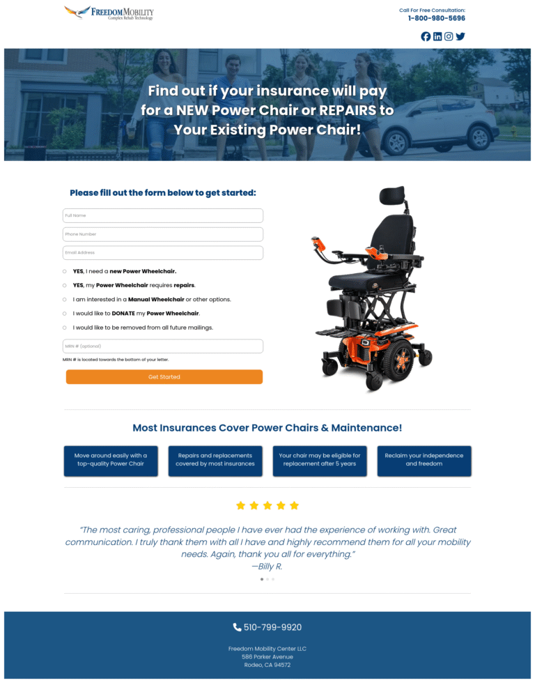 mychairfreedom.com website preview
