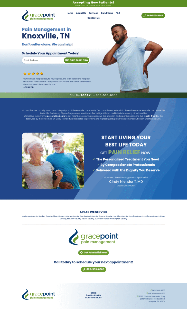 painfreemd.org/knoxville website preview
