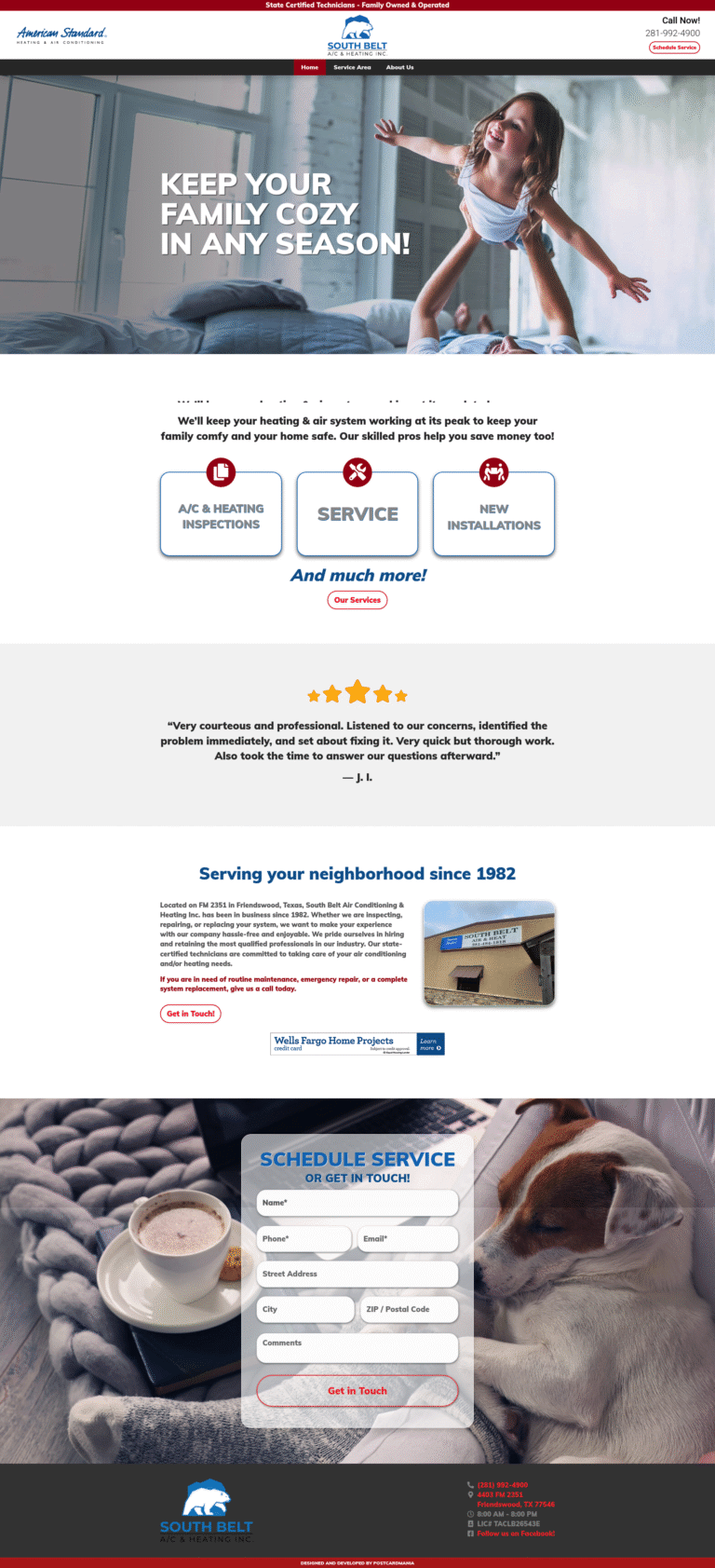 southbeltair.com website preview