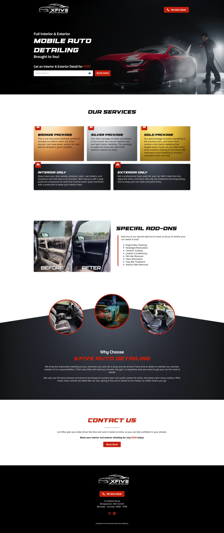 x-fiveautodetailing.com website preview
